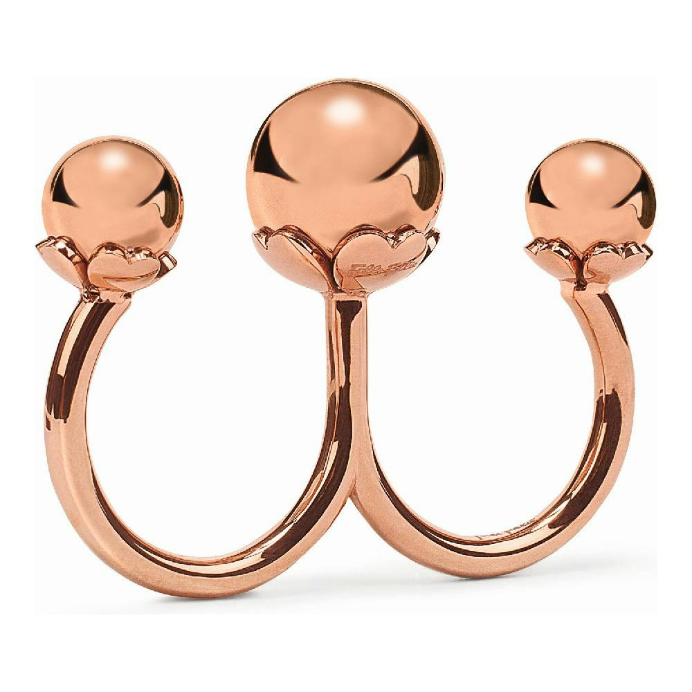 Women's rose-coloured stainless steel ring
