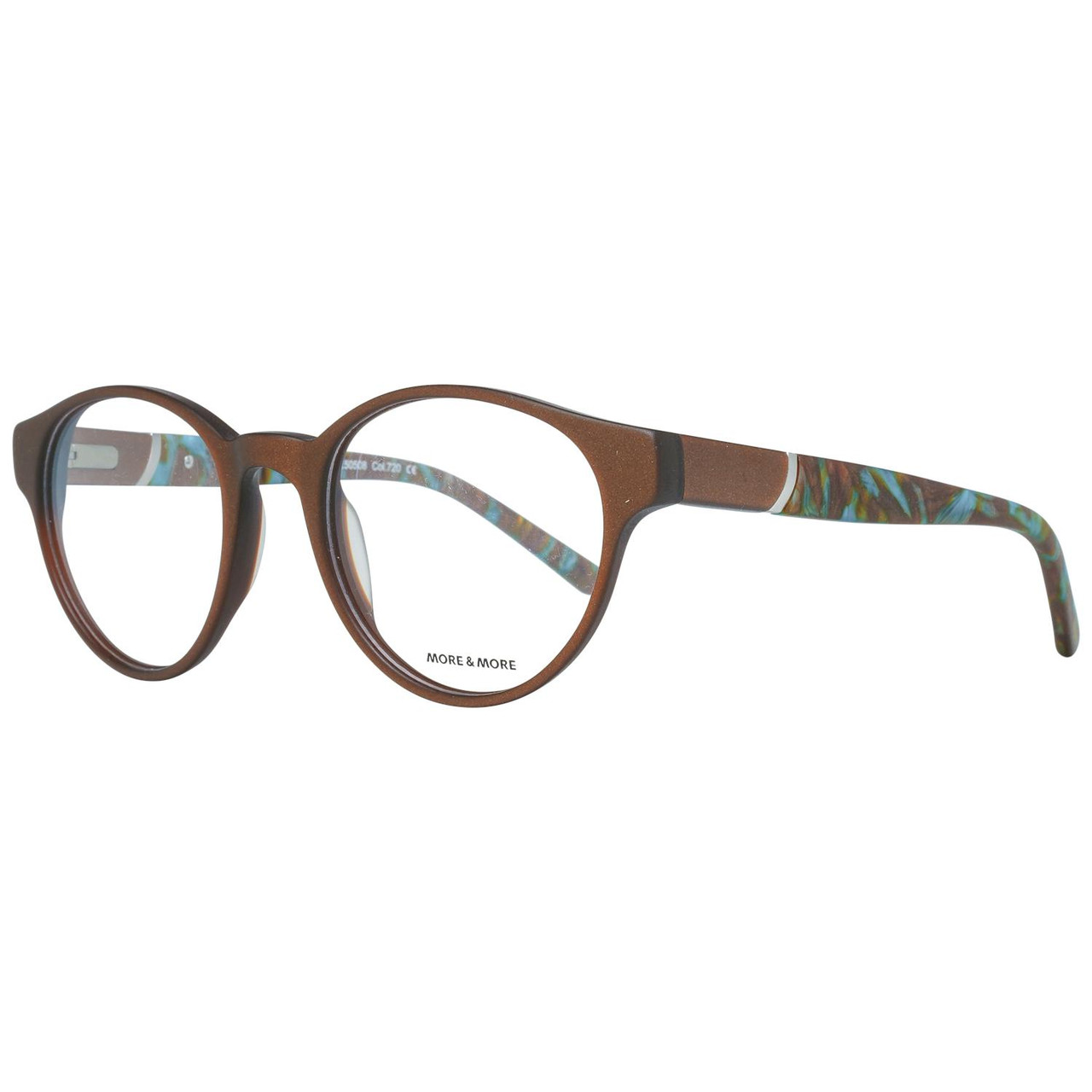 Montura óptica oval en acetato marrón
