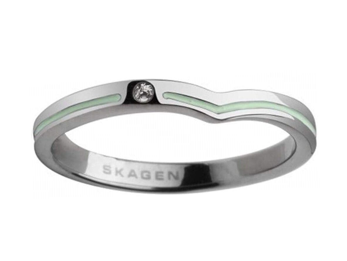 Anillo en acero inoxidable con piedra de cristal