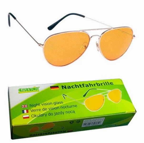 Gafas aviador de visión nocturna con lentes ámbar