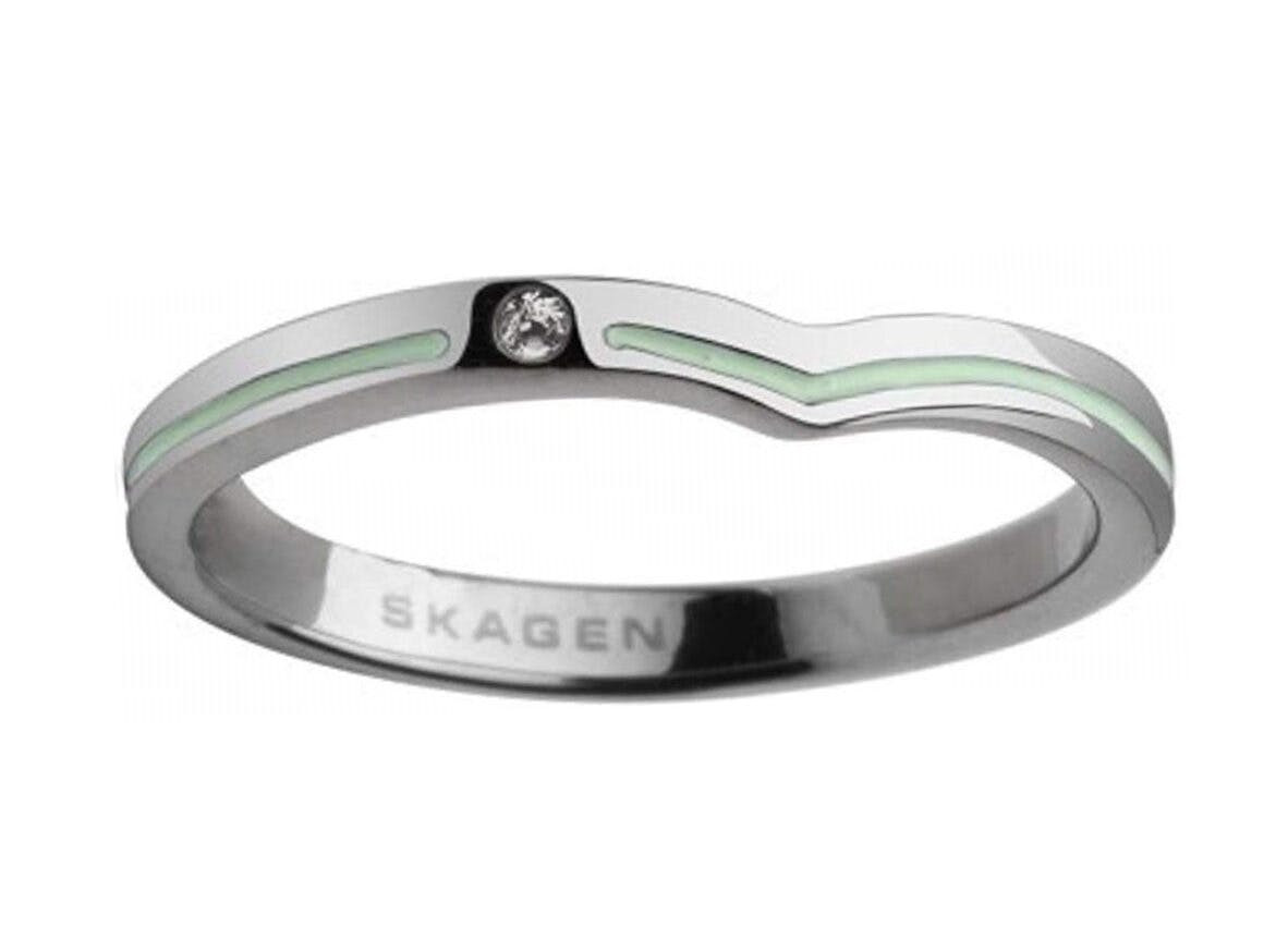 Stainless steel ring with crystal stone