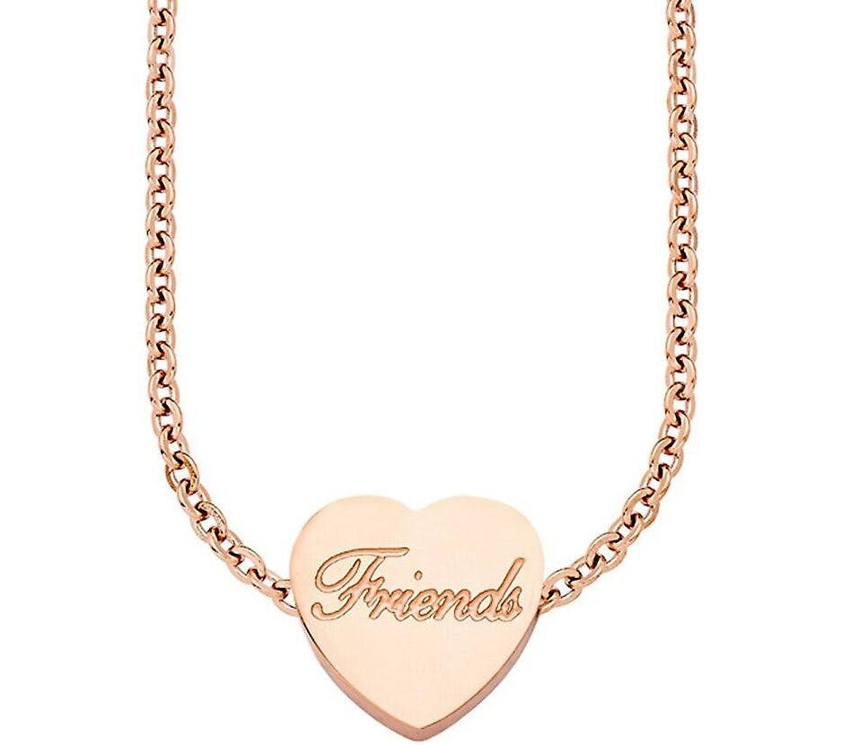 Collar de acero inoxidable dorado rosa 40 cm con colgante