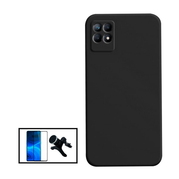 Liquid Silicone Case and Full Cover Tempered Glass for Realme Narzo 50i