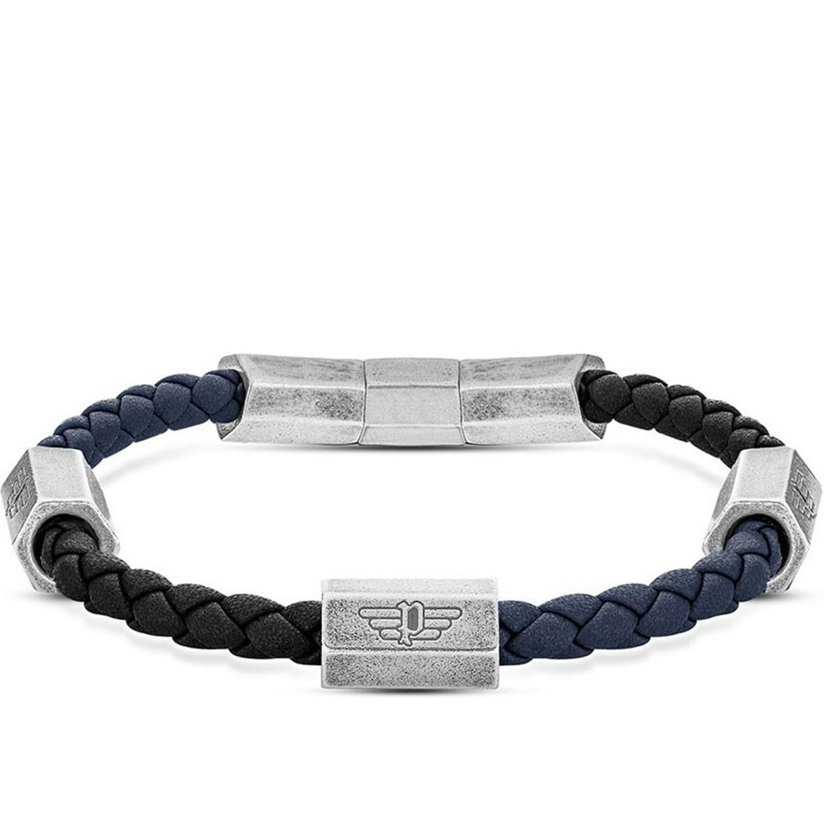 Pulsera en acero y cuero