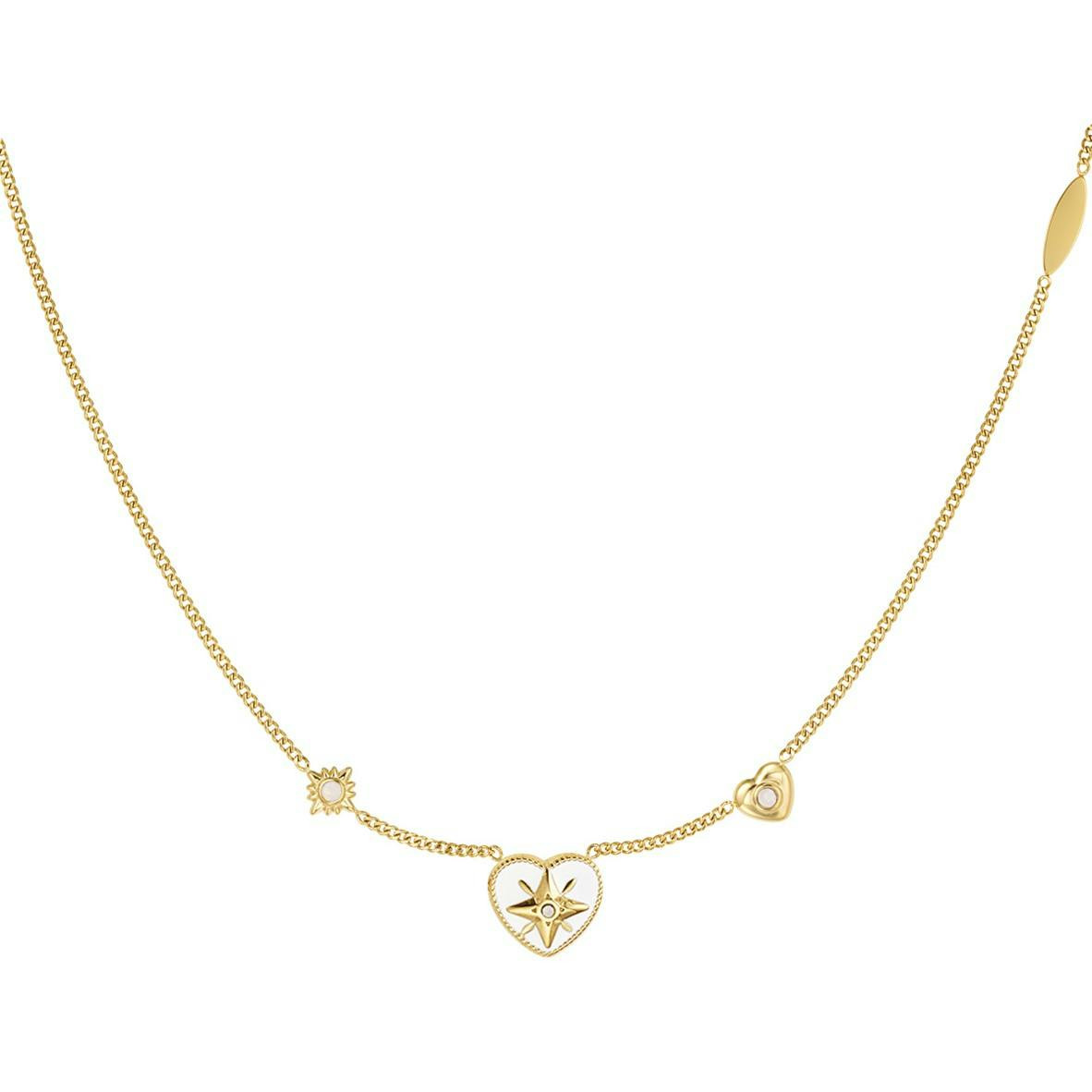 Collar con colgante de corazón en acero inoxidable