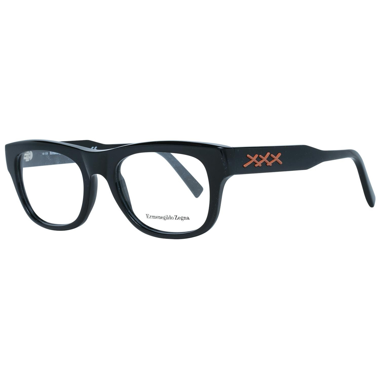 Rectangular plastic optical frame black with brown lenses