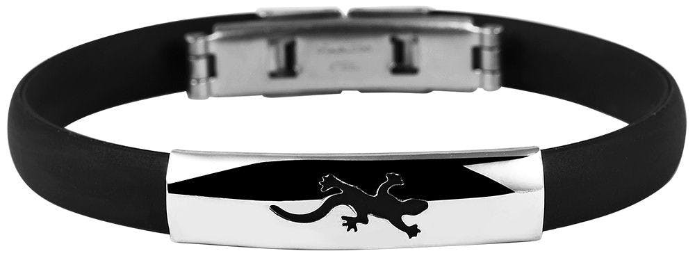Rubber and stainless steel bracelet