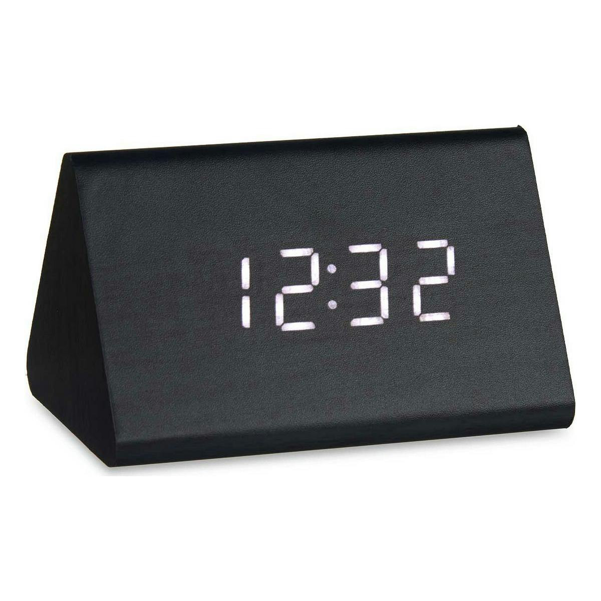 Reloj digital de mesa en PVC y MDF negro