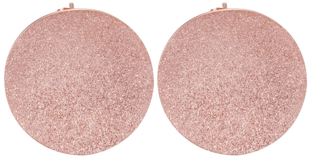 Pendientes redondos en acero inoxidable con acabado rose gold