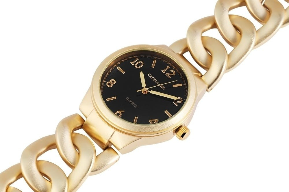 Women's watch with metal chain bracelet and 38 mm mineral glass