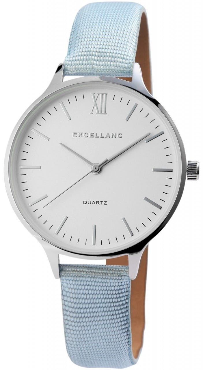 Reloj de señora con correa textil y caja metálica 36 mm