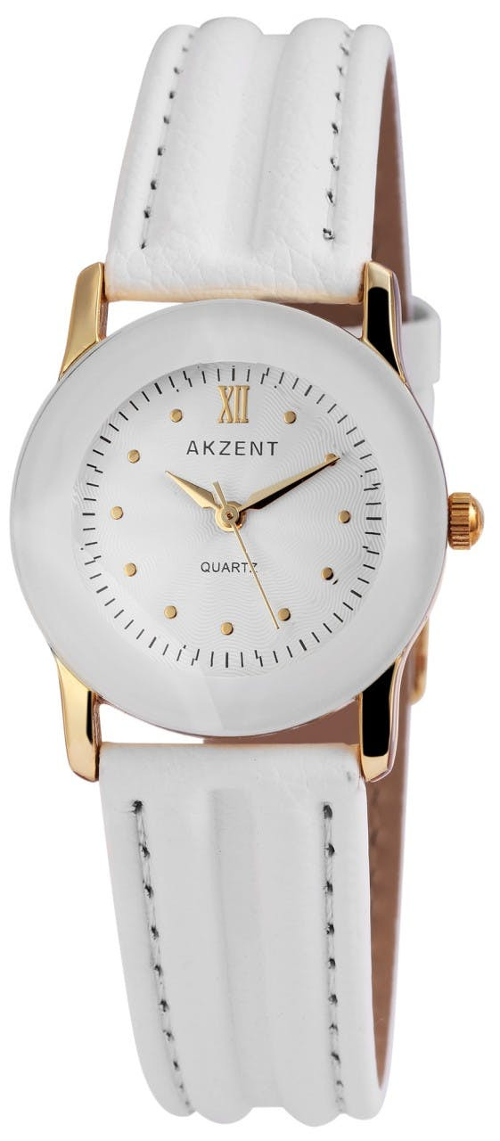Reloj de mujer con correa sintética y caja metálica de 30 mm