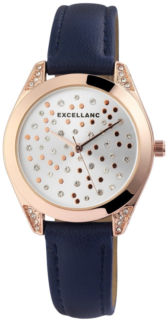 Reloj de mujer analógico con correa de piel sintética y cristales