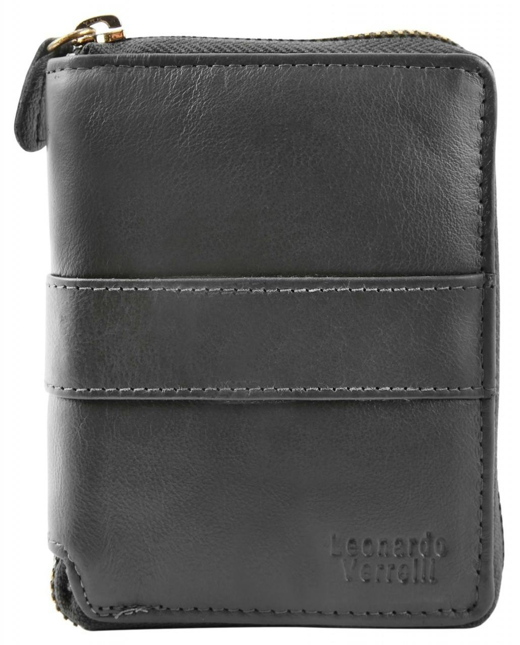 Billetera retrato en cuero con protección RFID