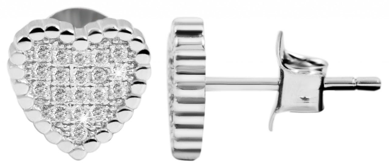 Pendientes en plata 925 con circonitas y baño de rodio