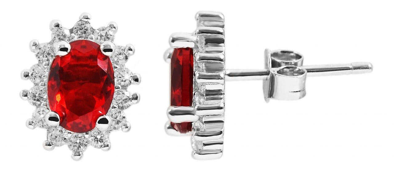 925 silver rhodium-plated zirconia earrings