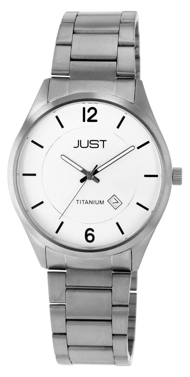 Reloj de hombre con brazalete y cristal mineral en titanio