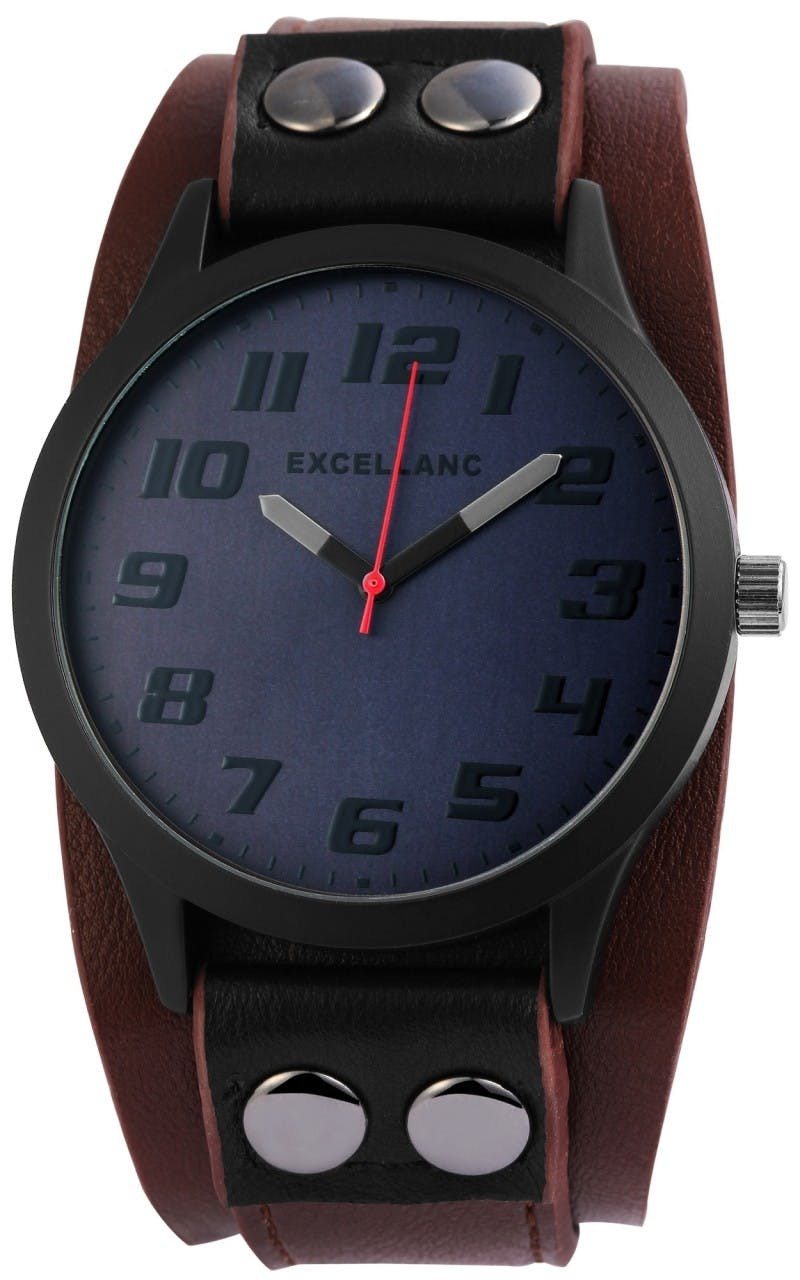Reloj de hombre con correa de piel sintética