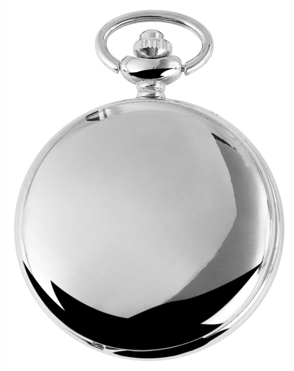 Reloj de bolsillo analógico de metal con cadena