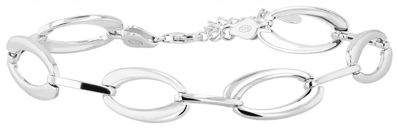 Pulsera de plata 925 bañada en rodio con eslabones ovales