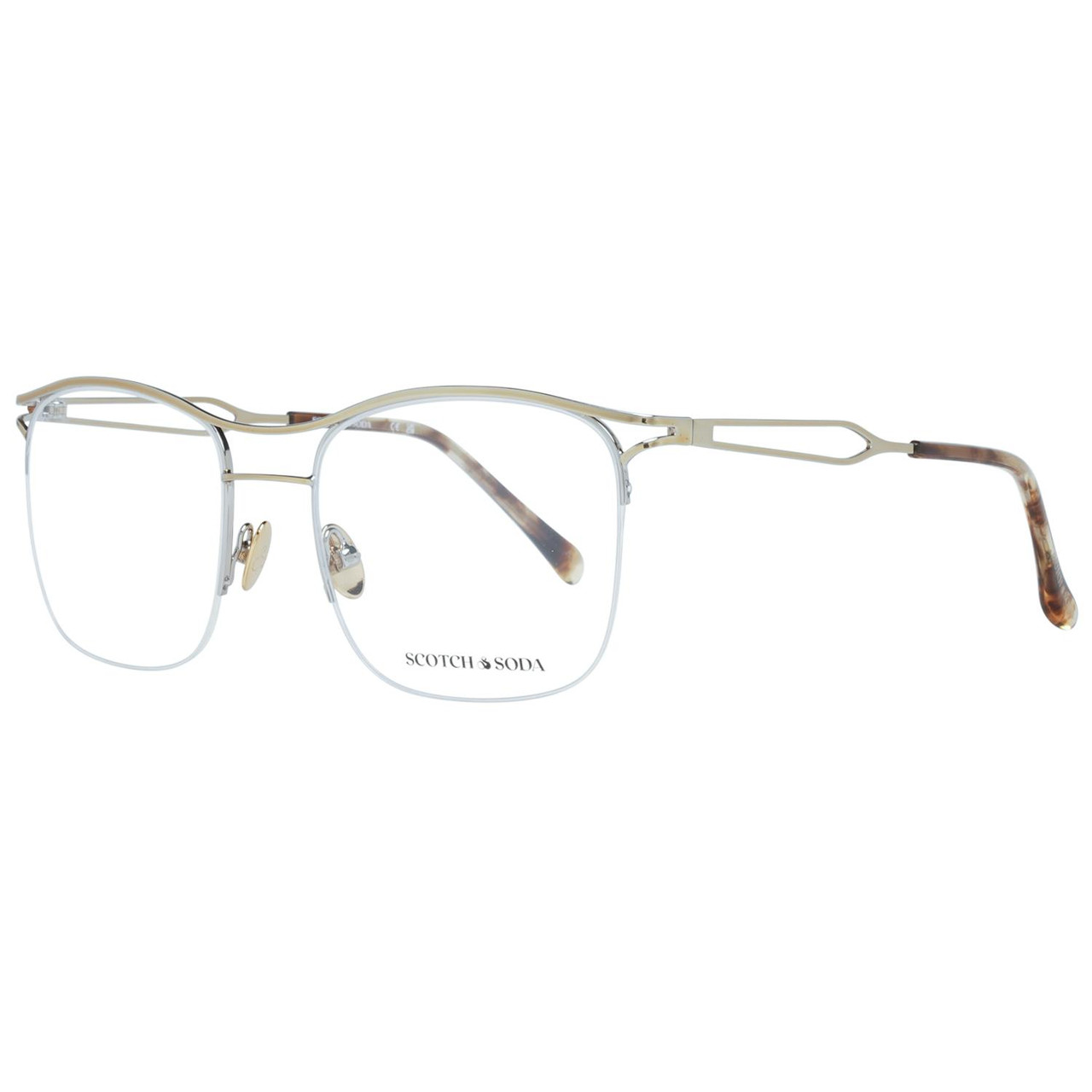 Montura óptica semialma cuadrada plateada SS2015