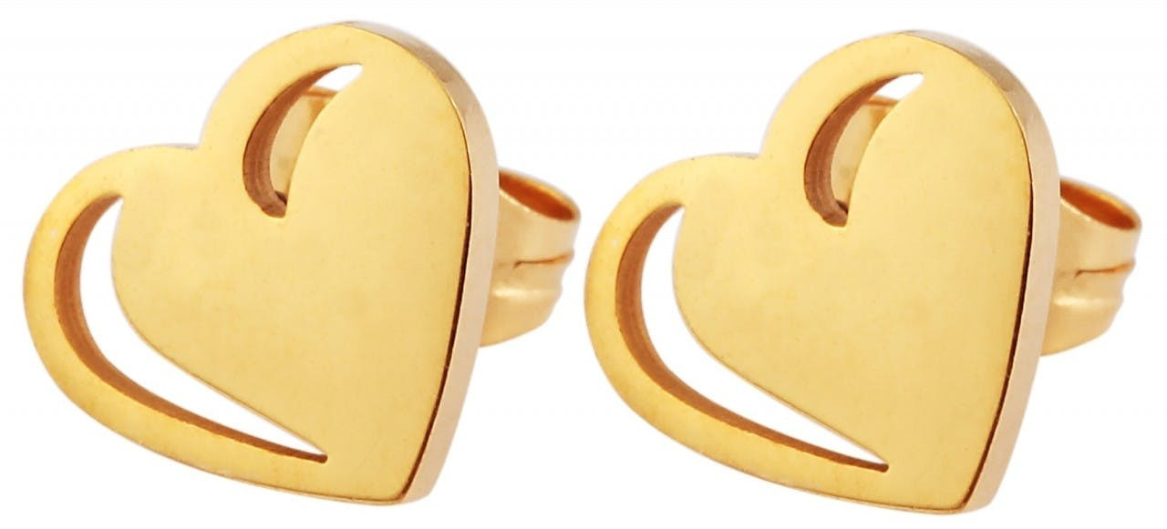 Pendientes corazón de acero inoxidable