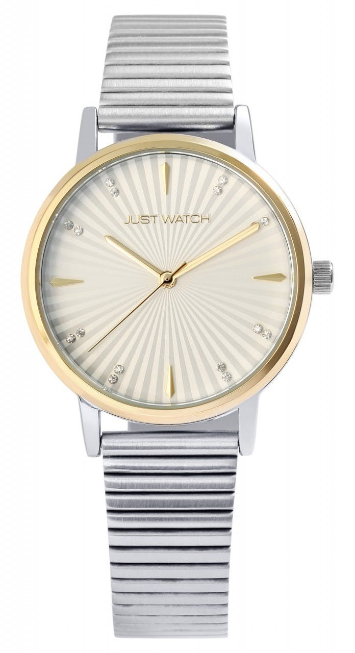 Reloj femenino analógico en acero inoxidable con cristales - caja 34 mm