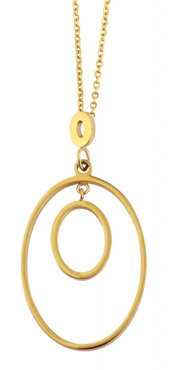 Anchor-pattern stainless steel necklace with pendant