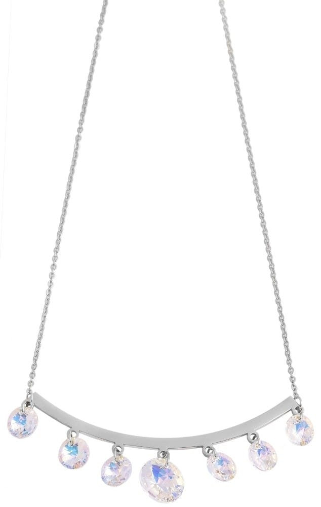 Collar de acero inoxidable con circonitas y colgante Swarovski