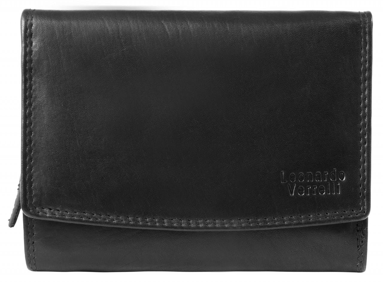 Cartera de cuero para mujer con protección RFID