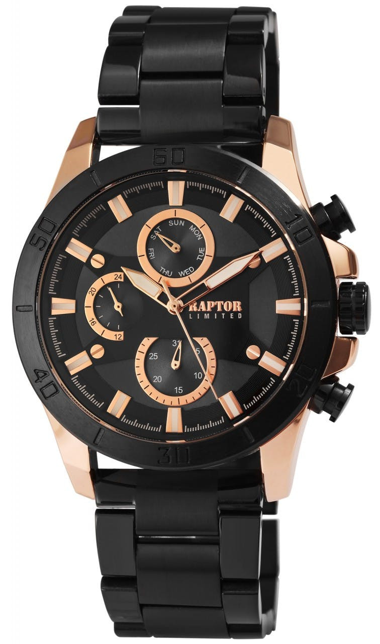 Reloj multifuncional hombre caja metal 46 mm pulsera acero inoxidable