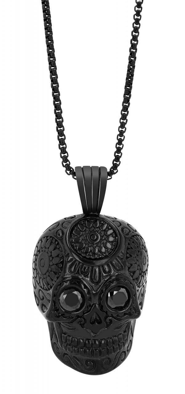 Collar con colgante de calavera en acero inoxidable