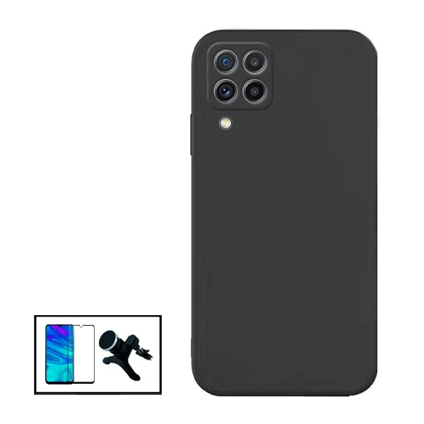 Funda Silicona Líquida + Vidrio Templado Full Cover 5D + Soporte Magnético para Samsung Galaxy M32