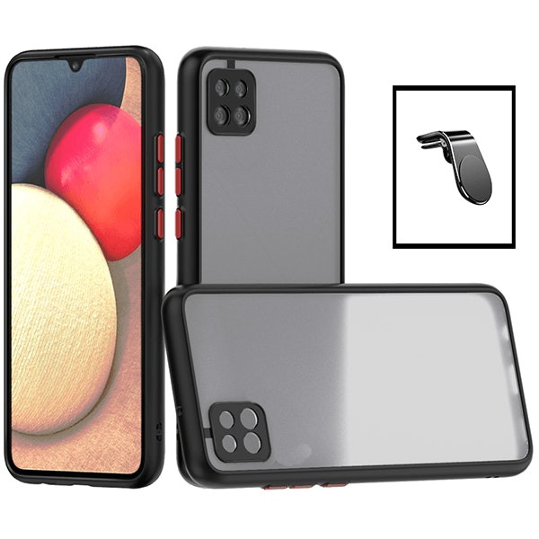 Funda translúcida antichoque con protección de cámara y soporte magnético para Samsung Galaxy M12