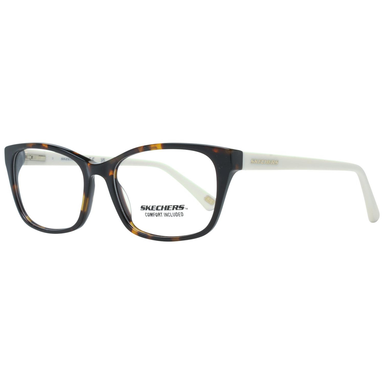 Montura óptica rectangular marrón de plástico Skechers con estuche