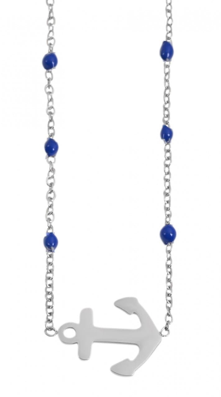 Collar con colgante de ancla en acero inoxidable