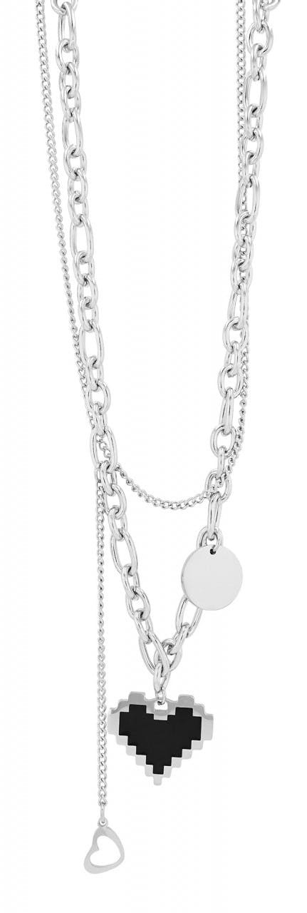 Necklace with heart pendant in stainless steel