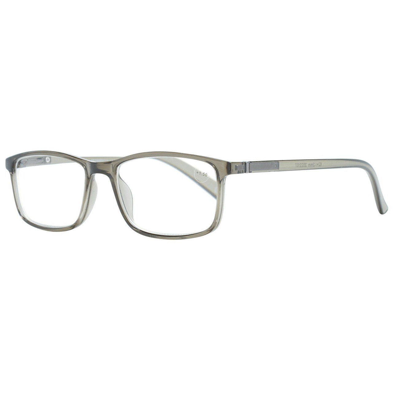 Reading glasses rectangular full-rim grey +1.50 dpt