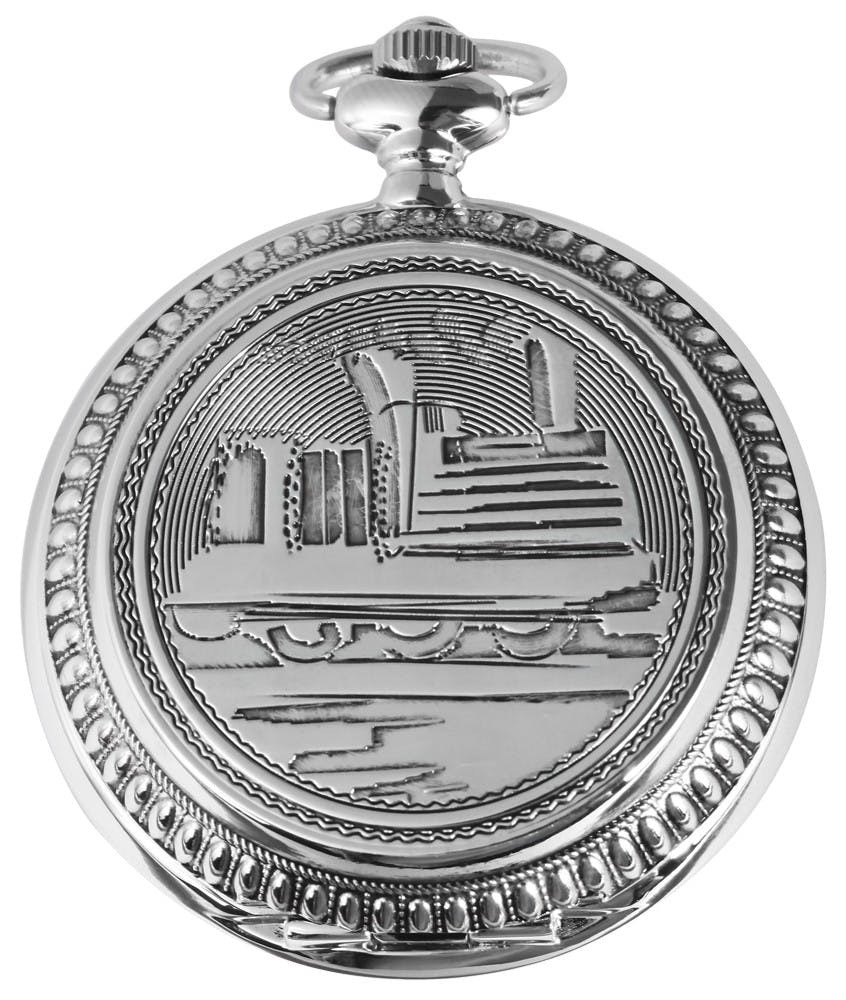 Excellanc analog metal pocket watch with chain