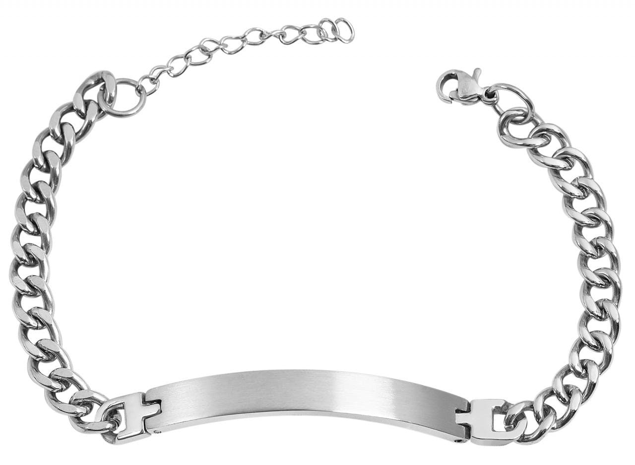 Stainless steel bracelet with ID plate