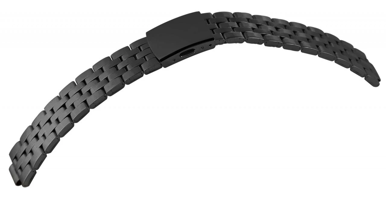Correa para reloj negra de acero inoxidable