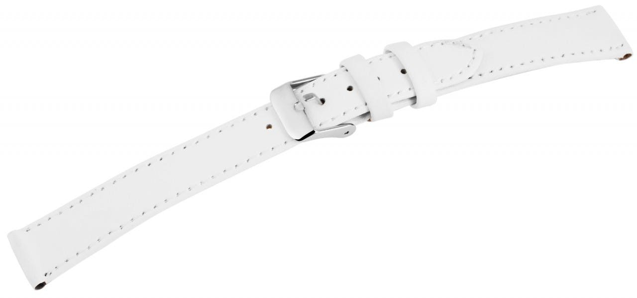 Correa de reloj de cuero genuino blanca 18mm