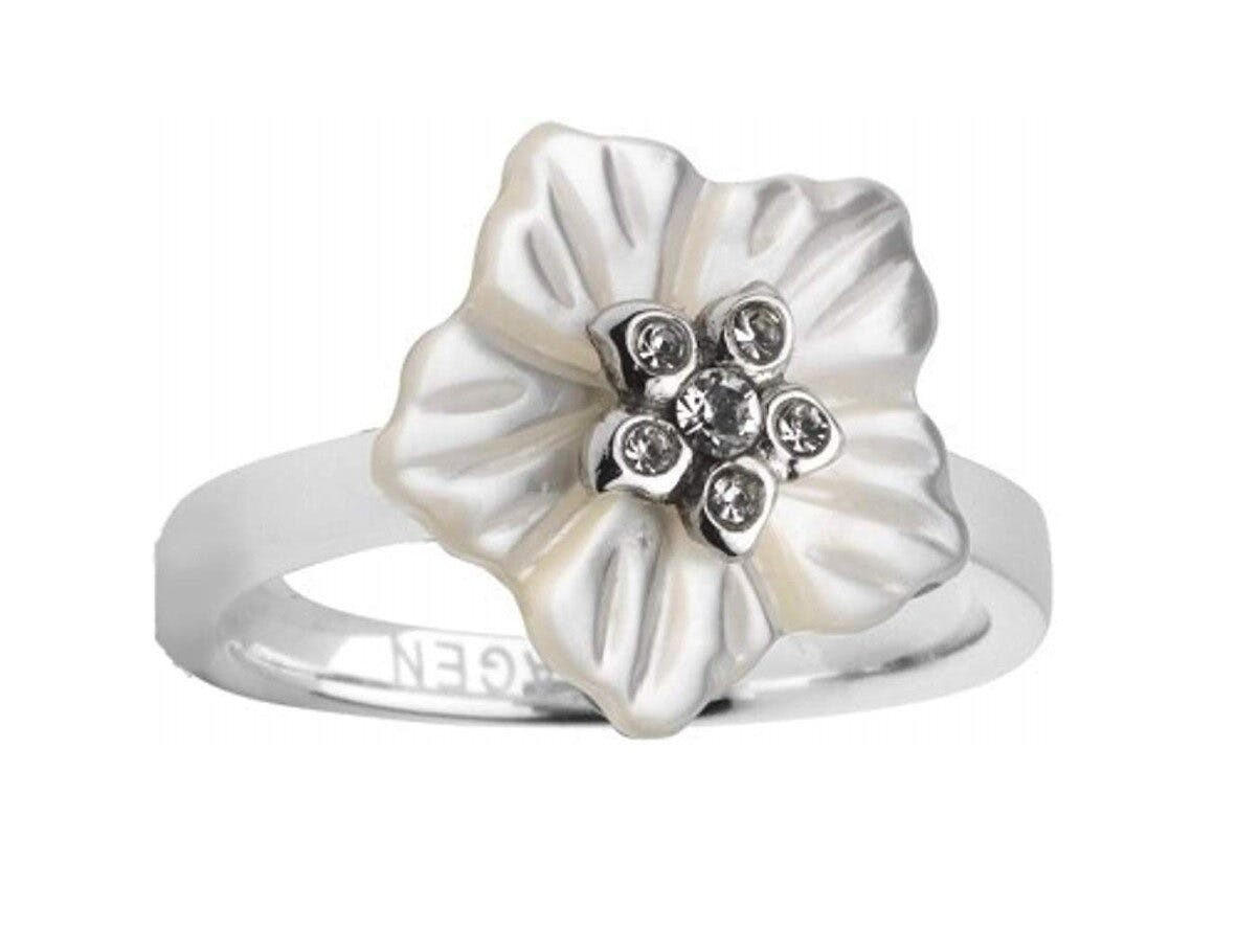 Anillo de acero inoxidable con cristal