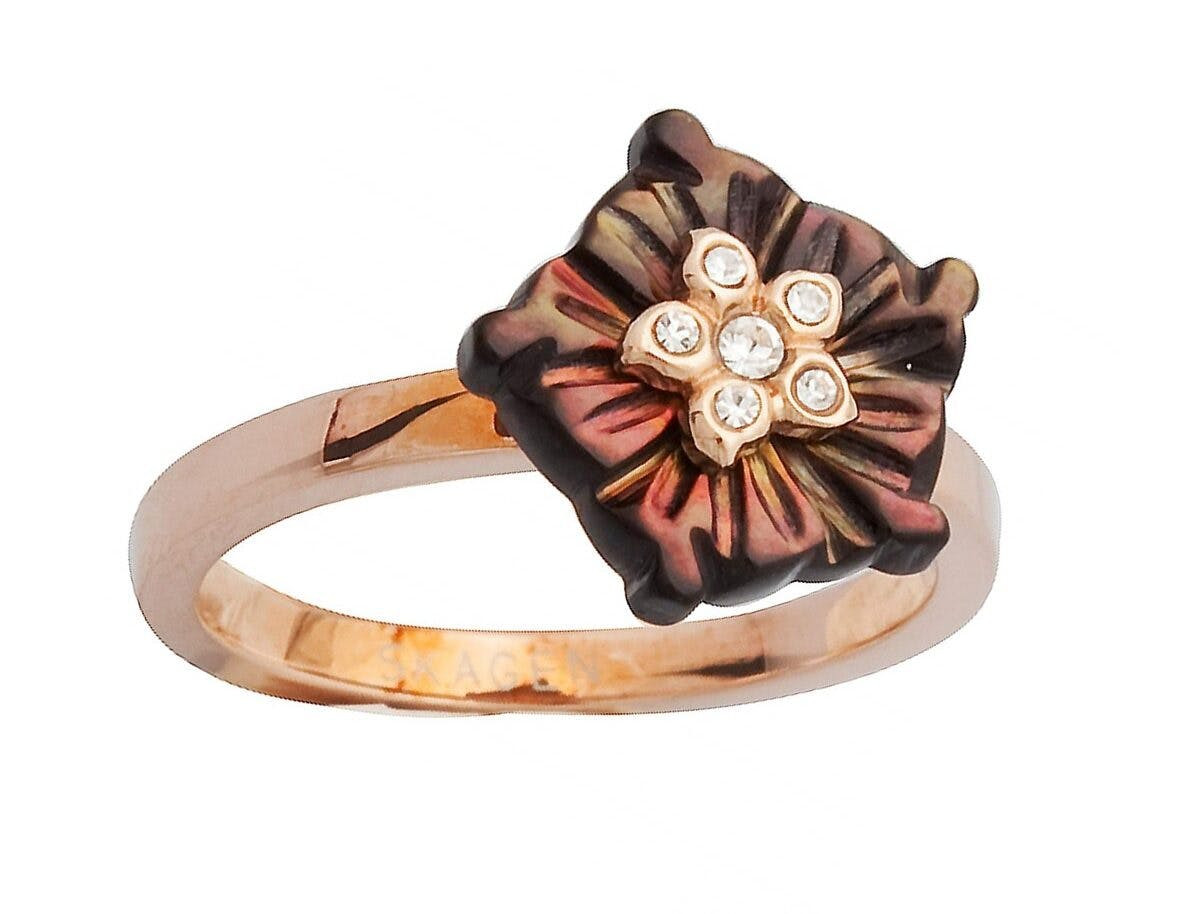Anillo de acero inoxidable con cristal