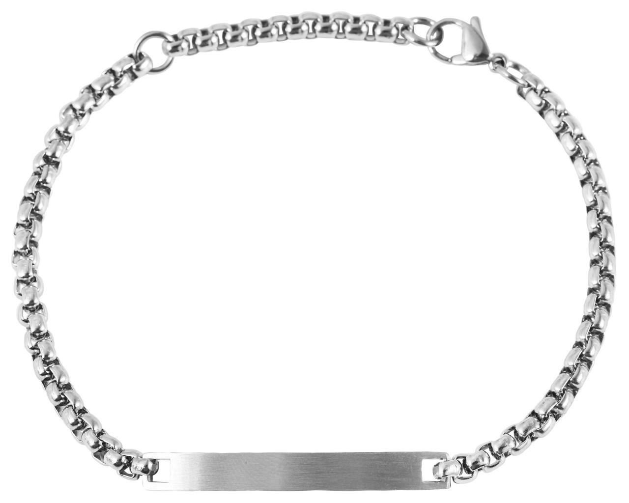 Pulsera veneciana de acero inoxidable con placa identificativa