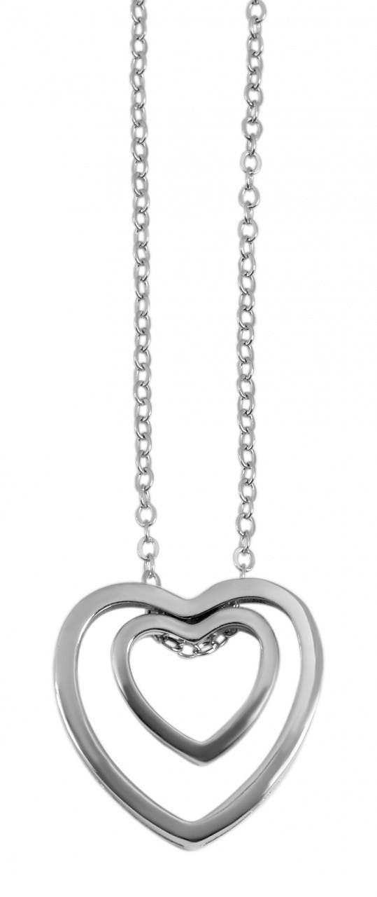 925 sterling silver rhodium-plated heart necklace
