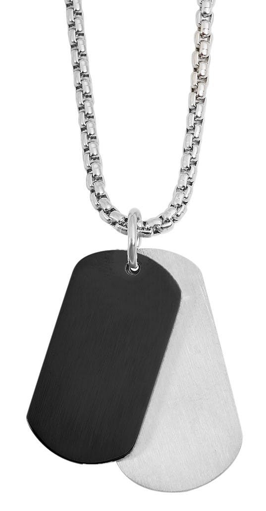 Venezia stainless steel necklace with two engravable pendants