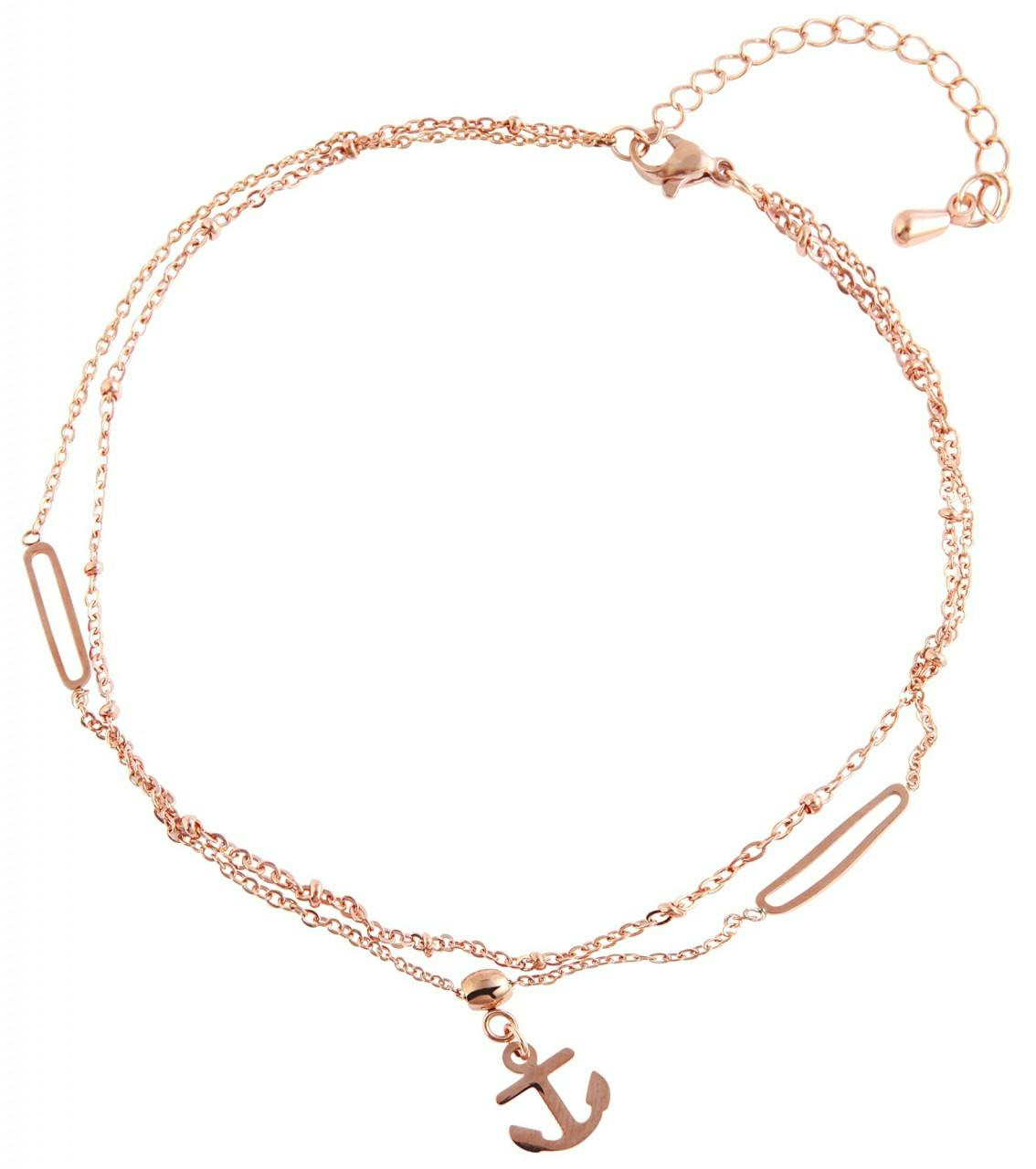 Ankle anchor bracelet in stainless steel