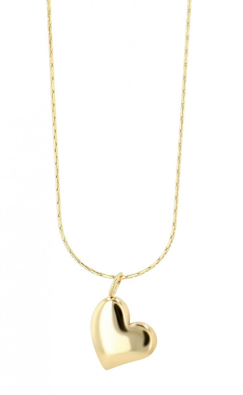 Gold stainless steel heart pendant necklace