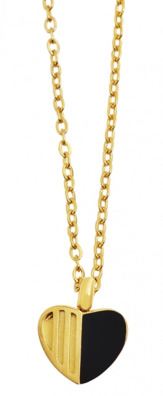 Collar corazón en acero inoxidable dorado